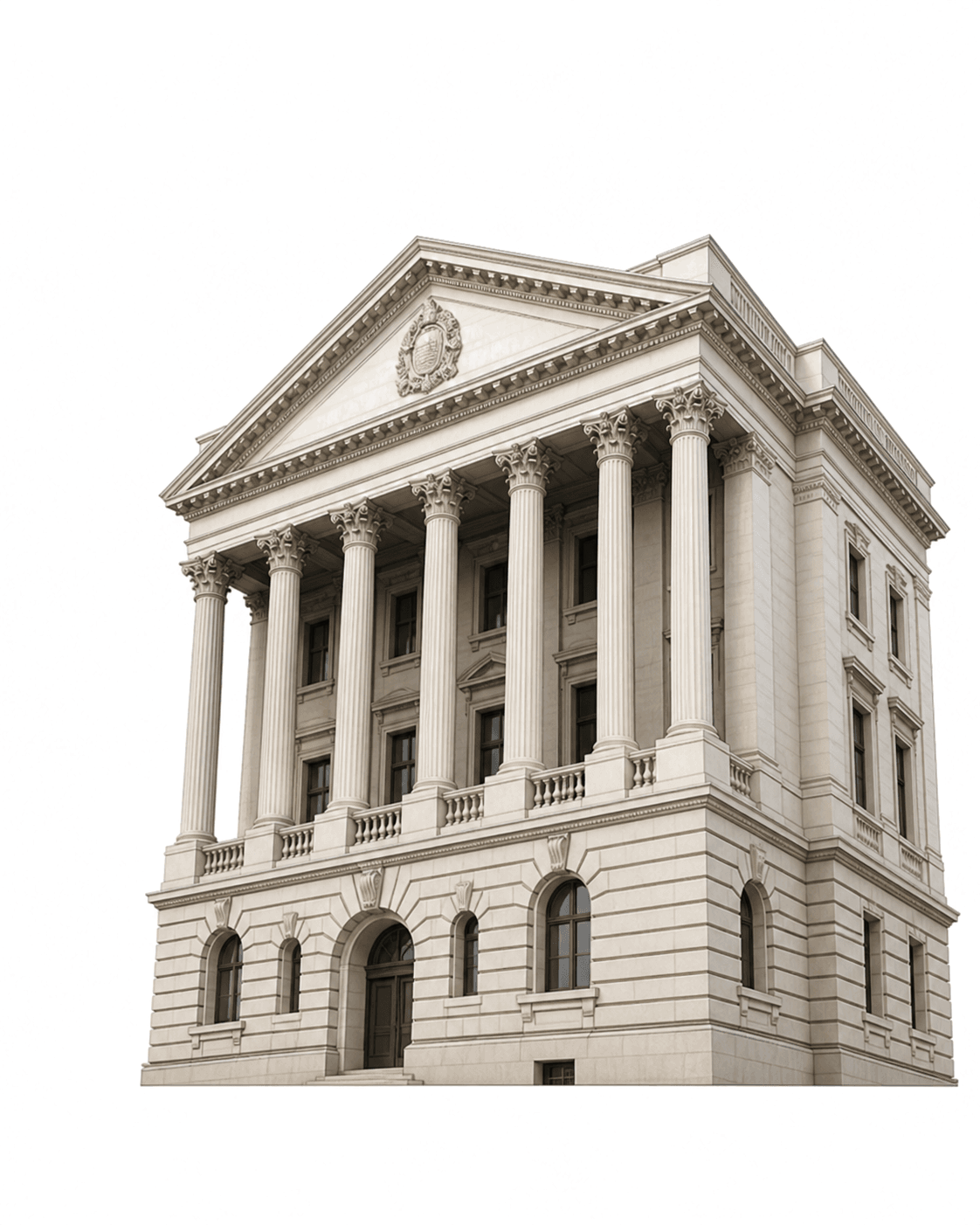 A classical government building representing official UK company dissolution
